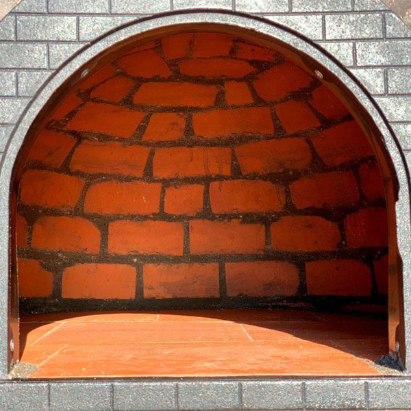 Image sur Four à bois d'extérieur pour pizza - briques réfractaires noires