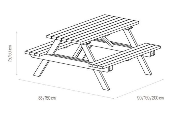 Image sur Table de pique-nique en bois