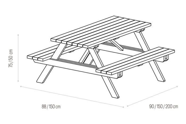 Picture of Wooden picnic table