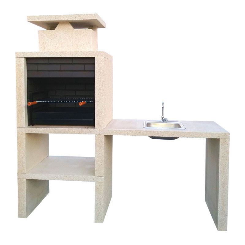 Afbeeldingen van CS609 Churrasqueira c/ balcão c/ pia e grelhador de pousar