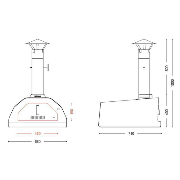 Foto de Horno de leña portátil negro Brasa