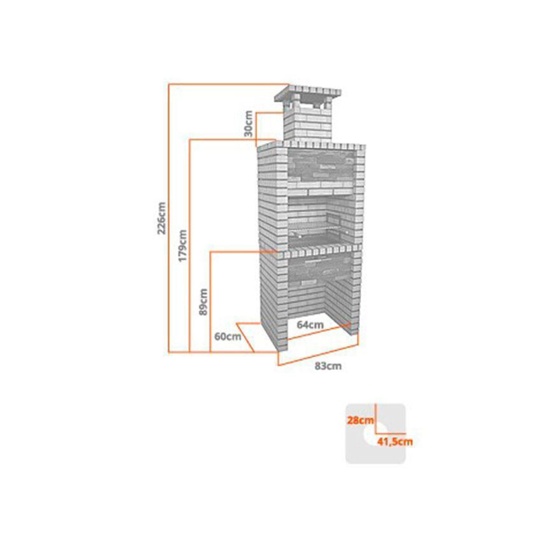 Bild von Grillkamin 60 für Gärten und Terrassen 301 