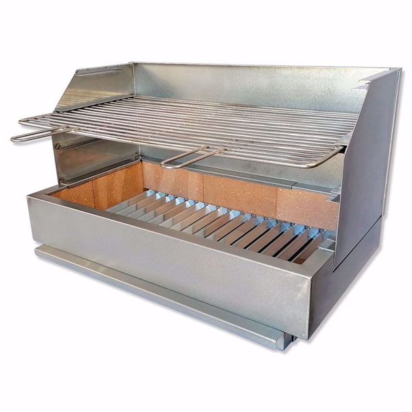 Imagen de Barbacoa inox con ladrillos refractarios 60 cm