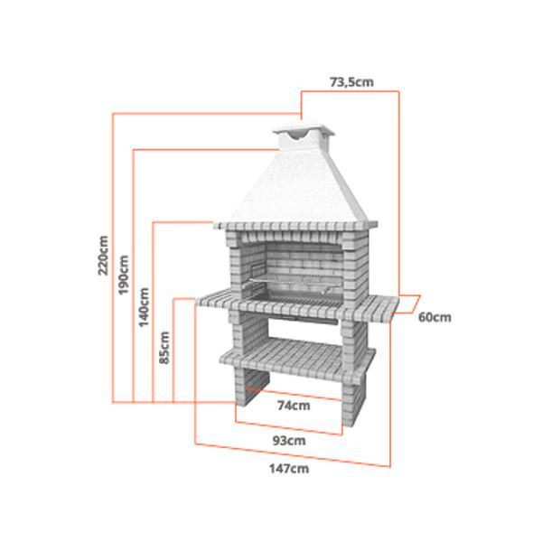 Picture of Brick barbecue 110-C with 60cm grill and chimney