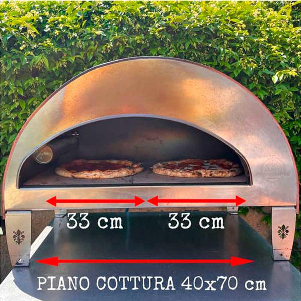 Bild von Gas Pizzaofen für den Außenbereich Emozione Large 2 Pizzen – 40×70 cm Backfläche