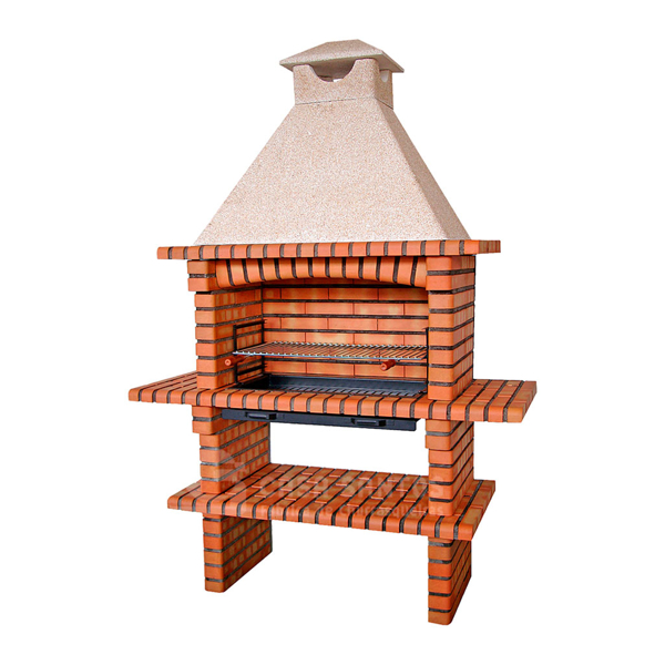 Afbeeldingen van Stenen Barbecue met Schoorsteen en Grill 80 cm