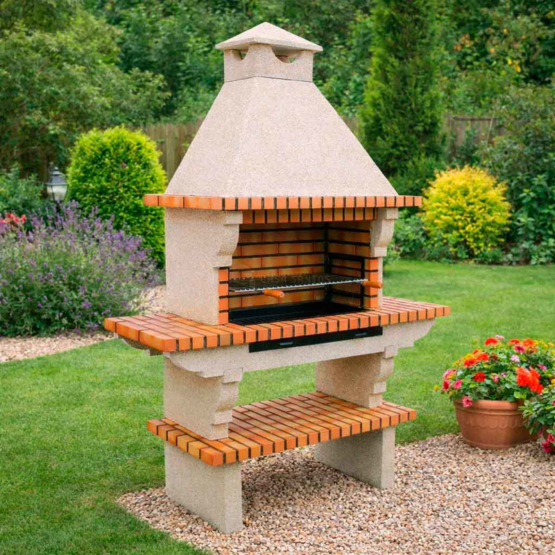 Bild von Gartengrill Stein & Ziegel CS114-80 | XL Grillrost 80cm