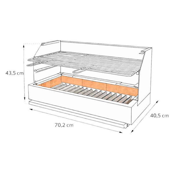 Picture of Stainless Steel Countertop BBQ 70cm with 2x Grates