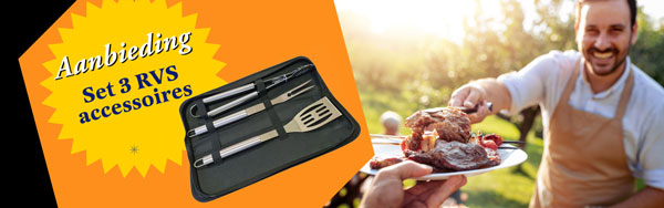 Aanbieding: Set van 3 roestvrijstalen accessoires