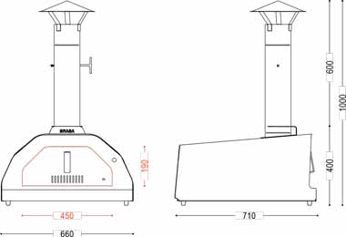 dimensões do forno a lenha Brasa